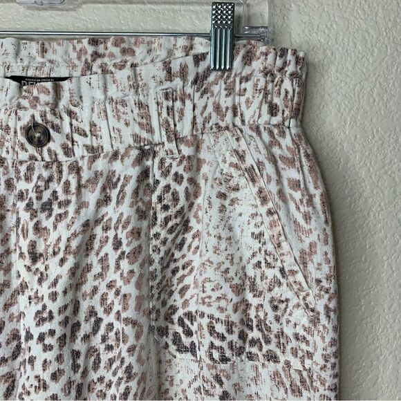 Rewash Linen Blend Animal Print Wide Leg Pull On Pants - Picture 3 of 13
